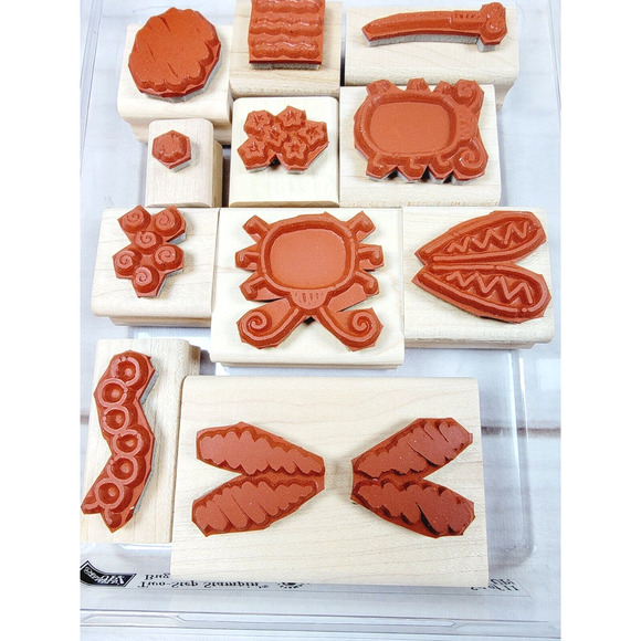 Stampin' Up Two-Step Stampin' Bug Builders Wood Rubber Stamps 2002 Insects NEW - Picture 2 of 5